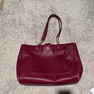 Tory Burch Burgundy Leather Tote